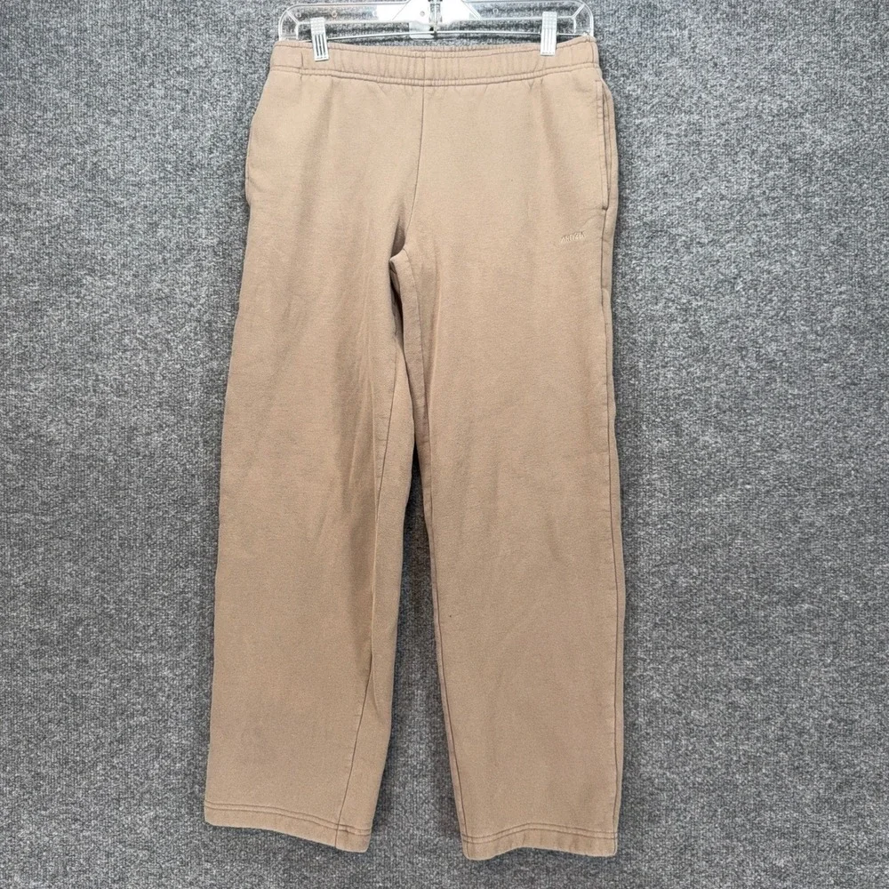 Aritzia Sweatpants Womens XS Tan Mega Fit Wide Leg Cozy Fleece Lounging Relaxed